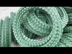 Green Pvc Coated Concertina Razor Wire 450mm Outside Cercle For Security Fence