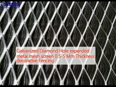 Ecrã de malha metálica galvanizado com buraco de diamante expandido 0,5-5 mm Espessura Cercas decorativas