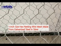 1-Inch Size Hex Netting Wire Mesh Made From Galvanized Steel In Silver