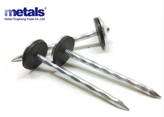 Buy BWG9 Hot Dipped Galvanized Roofing Nails Twisted Shank With Ruber Washer 1/2