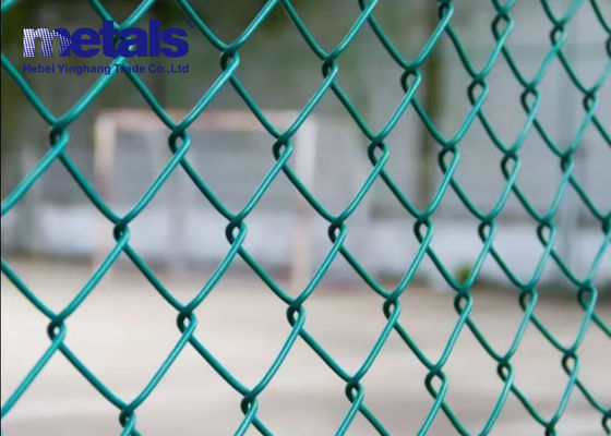 satın al Yeşil plastik kaplı zincir bağlantı güvenlik tel çit bahçe ve park için çit 60x60mm online manufacture